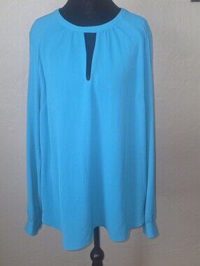 Michael Kors Long-Sleeve Keyhole Top Size L